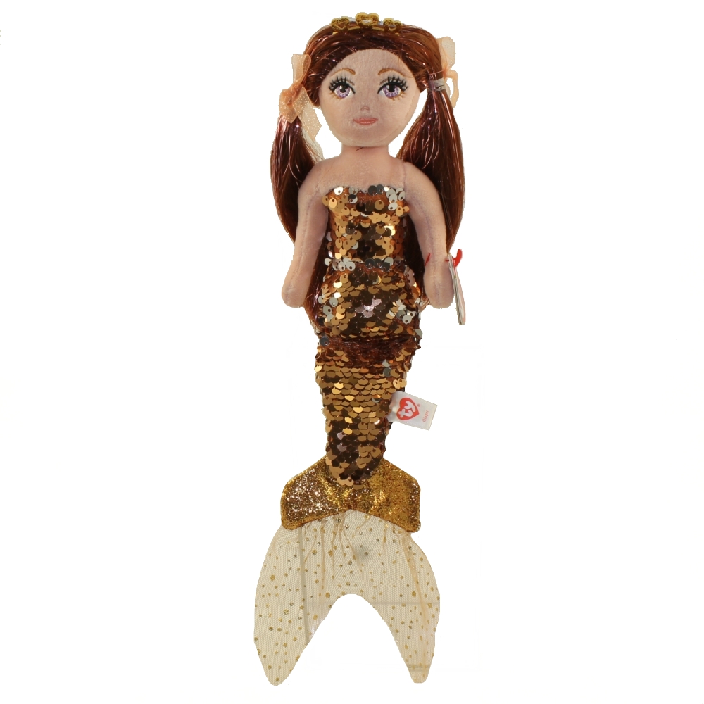 TY Sea Sequins Plush Mermaid - GINGER (Regular Size - 10 inch)