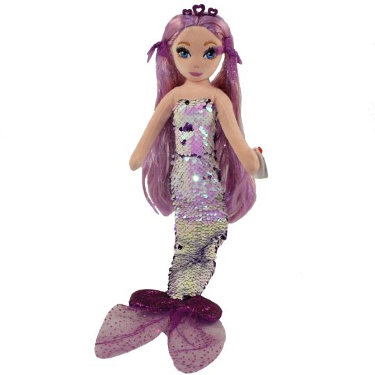 ~❤️~MERMAID DOLL Soft Toy Medium 45cms Sequinned Plush Purple JULIA NWT~❤️~ 