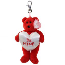 TY Valenteenie Beanie Baby - BE-MINE the Bear ( Metal Key Clip ) (5.5 inch)