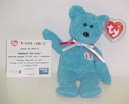 TY Beanie Baby - ADDISON the Baseball Bear (w/ Commemorative Event Card)