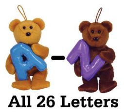 TY Alphabet Beanie Babies - Complete set A through Z ( All 26 Letters )