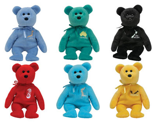 TY Beanie Babies - ASIA PACIFIC 2007 Exclusive Bears (Set of 6) (8.5 inch)