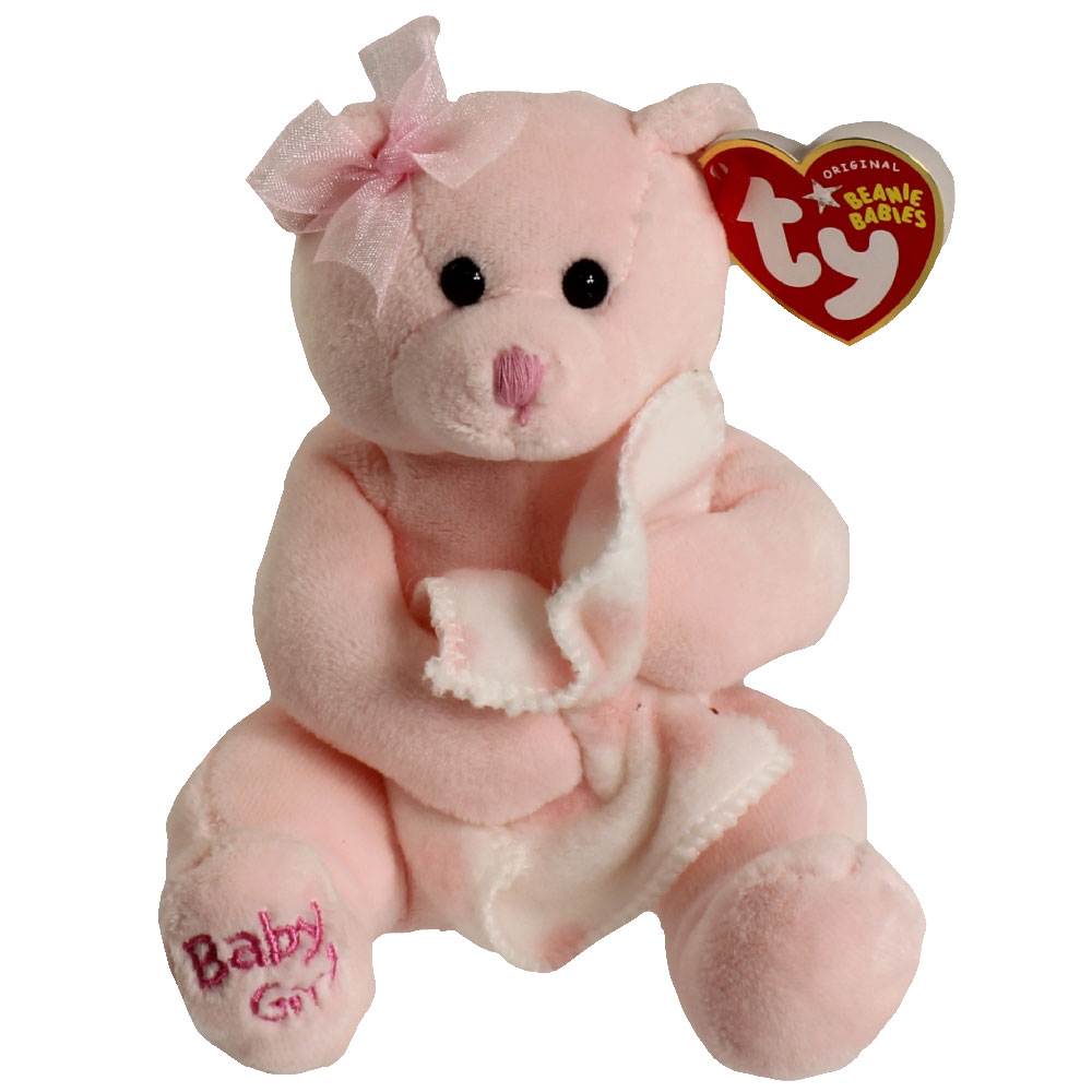 6" Ty Baby Girl Pink Bear Infant W/blankie/nightcap Beanie 2004 Boy Girls 3 Ct for sale online 
