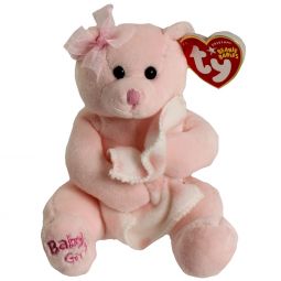 TY Beanie Baby - BABY GIRL the Bear (with Blanket & Bow) (7 inch)