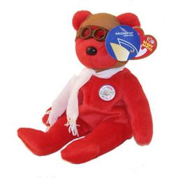 TY Beanie Baby - BEARON the Bear (Red Version) *w/ Midwest Airlines Tag*