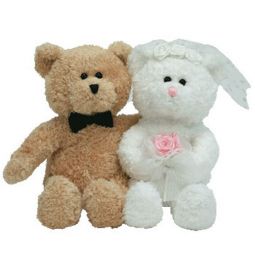 TY Beanie Baby - BLISSFUL the Wedding Bears (set of 2) (6.5 inch)