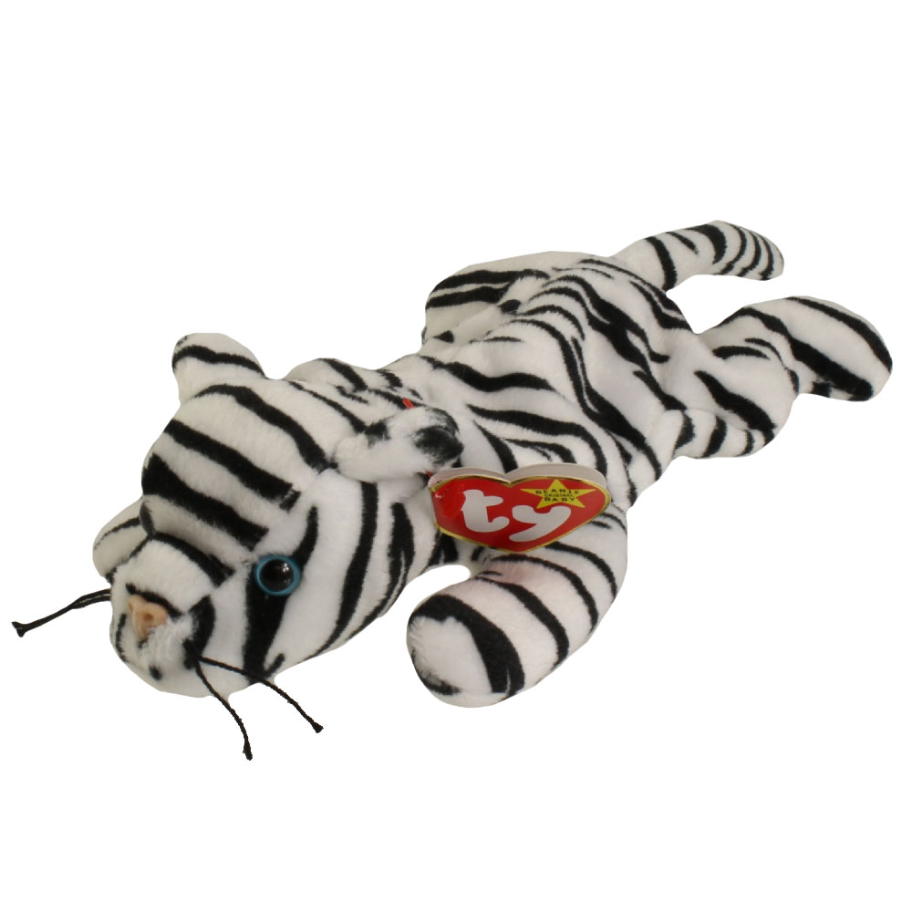 TY Beanie Baby - BLIZZARD the White Tiger (9 inch)