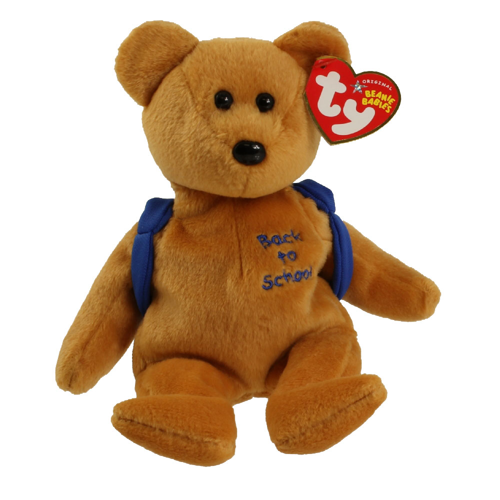 TY Beanie Baby - BOOKS the Bear (Blue Backpack Version) (8.5 inch)