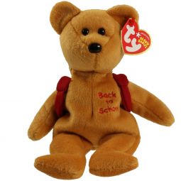 TY Beanie Baby - BOOKS the Bear (Red Backpack Version) (8.5 inch)