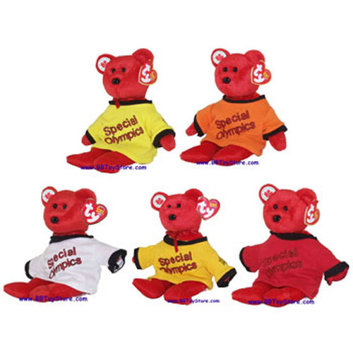 TY Beanie Babies - CANADA the Bear (SET of 5 - Special Olympics w/ Shirts & Pins) (8.5 inch)