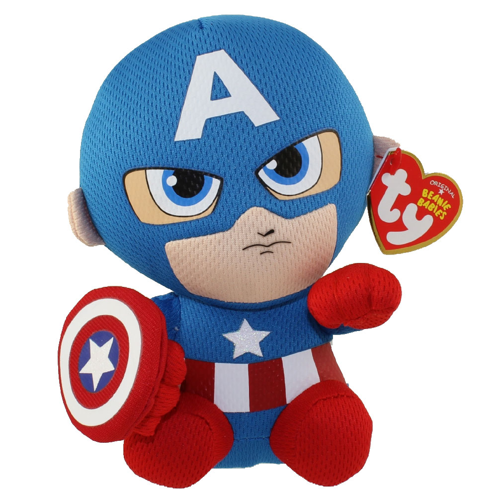 Captain America Ty Beanie Boos Plush Stuffed Animal Figure Small 6” P7 for sale online 