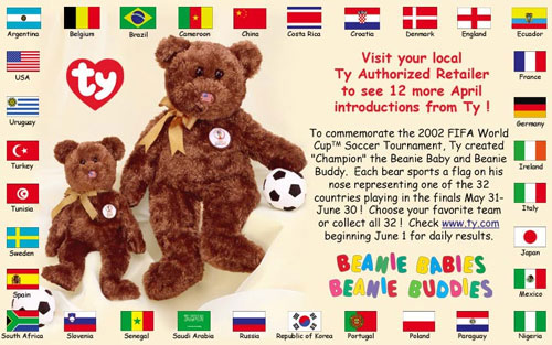 2002 fifa world cup beanie baby