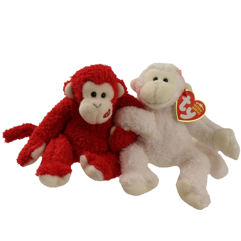 TY Beanie Babies - CHEEK TO CHEEK the Monkeys (set of 2) (9 inch)