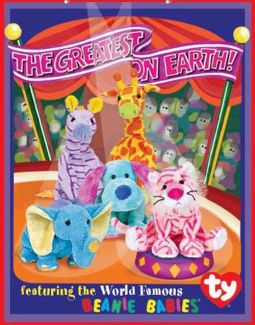 TY Beanie Babies - CIRCUS BEANIES (Set of 5 - Giraffiti, Jimbo, Kookie, Mystique & Vegas)