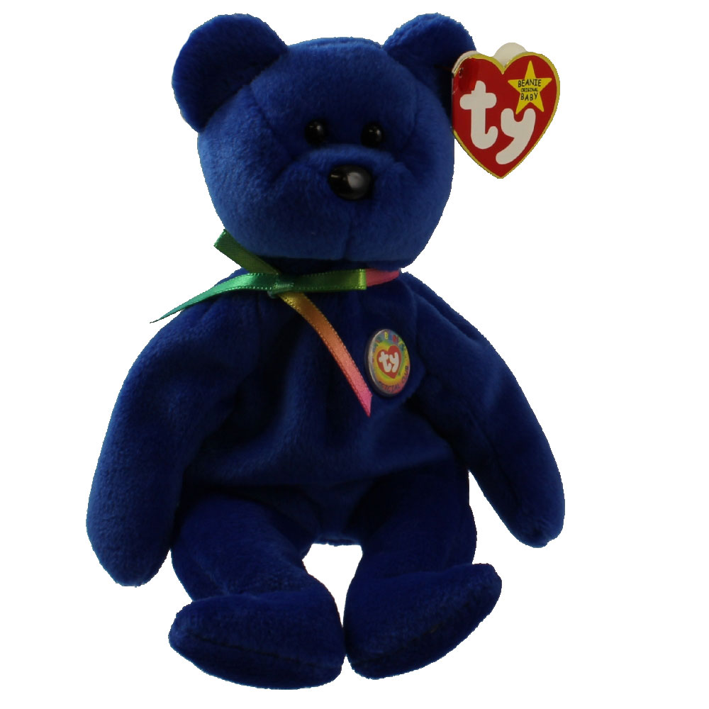 TY Beanie Baby - CLUBBY 1 the Dark Blue Bear (8.5 inch): BBToyStore.com