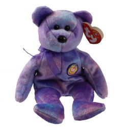 TY Beanie Baby - CLUBBY 4 the Bear (Rainbow Button) (8.5 inch)