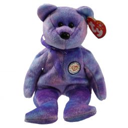 TY Beanie Baby - CLUBBY 4 the Bear (Silver Button) (8.5 inch)