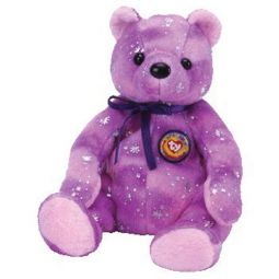 TY Beanie Baby - CLUBBY 6 the Bear (Purple Version) (7 inch)