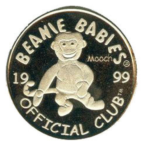 TY Beanie Baby Silver Coin - MOOCH the Monkey