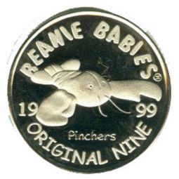 TY Beanie Baby Silver Coin - PINCHERS the Lobster