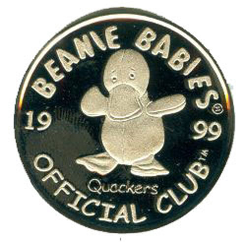 TY Beanie Baby Silver Coin - QUACKERS the Duck