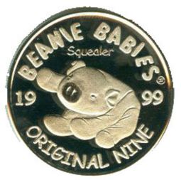 TY Beanie Baby Silver Coin - SQUEALER the Pig