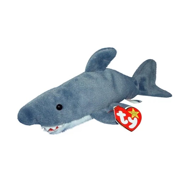 10 inch Details about   1996 Ty Original Beanie Babies CRUNCH The Grey Shark with Tags 