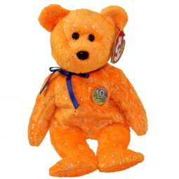 TY Beanie Baby - DECADE the Bear (Orange Version) (8.5 inch)