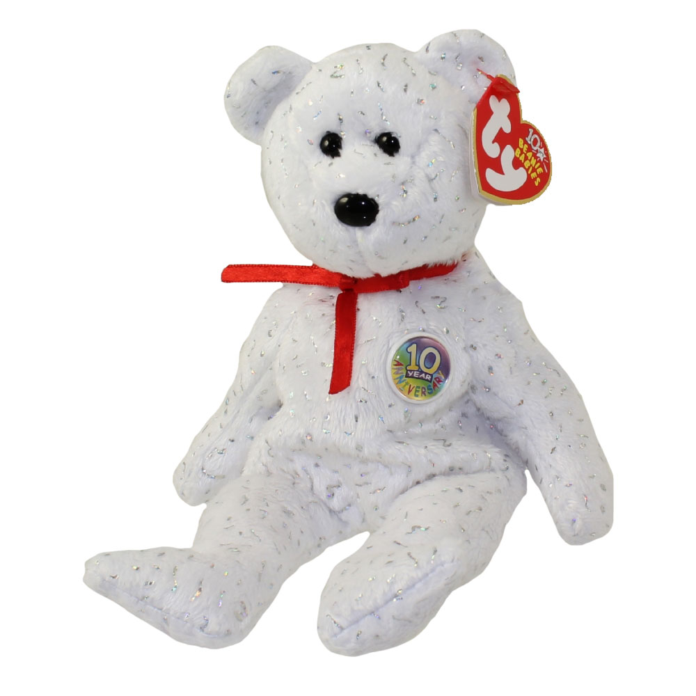 TY Beanie Baby - DECADE the Bear (White Version) (8.5 inch)