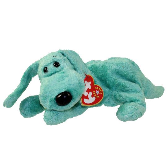 green dog stuffed animal