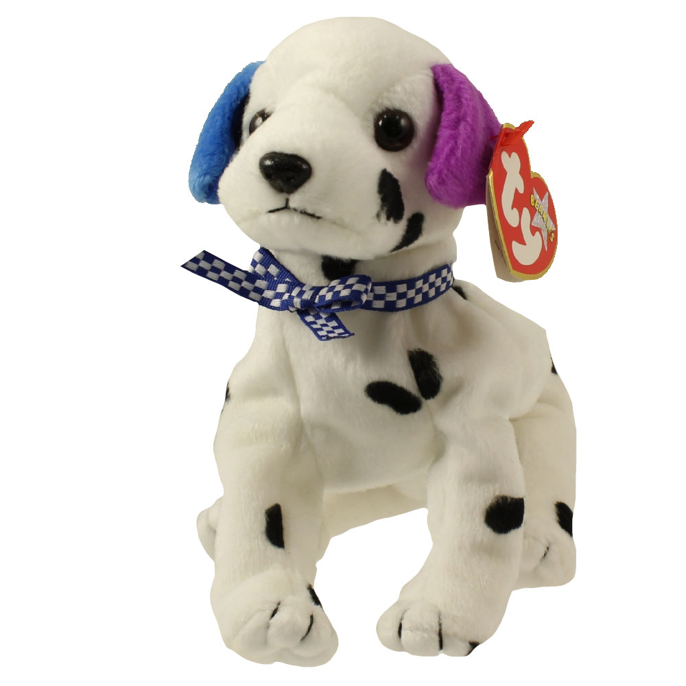TY Beanie Baby - DIZZY the Dalmatian *UK VERSION* (black spots & colored ears) (5.5 inch)