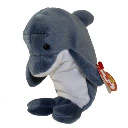TY Beanie Baby - ECHO the Dolphin *ODDITY* (w/ Waves Hang & Tush Tags) (6.5 inch)