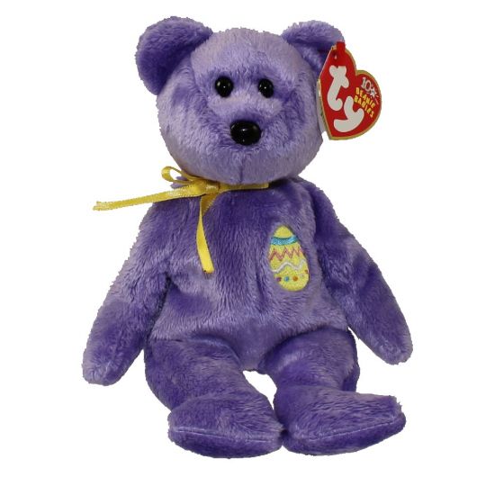 Eggs III 3 Ty Basket Beanie 2002 Purple 5in Teddy Bear Ornament Charm 3up 3525 for sale online