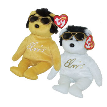 TY Beanie Babies - ELVIS Walgreens Exclusive Bears (Set of 2 - Viva Las Beanies & Solid Gold Beanie)