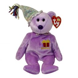 TY Beanie Baby - FEBRUARY the Teddy Birthday Bear (w/ hat) (9.5 inch)