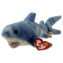TY Beanie Baby - FINN the Shark (Blue - TY Warner Sea Center Version) (9 inch)