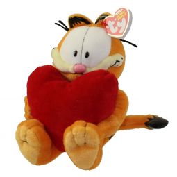 TY Beanie Baby - GARFIELD the Cat (w/ HEART) (9.5 inch)