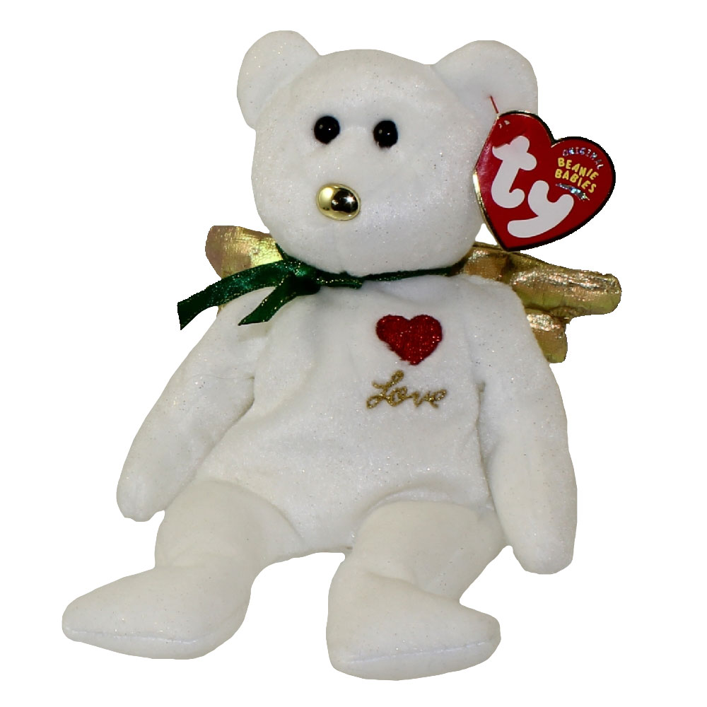 TY Beanie Baby - GIFT the Bear (White Version) (Hallmark Gold Crown Exclusive) (8 inch)