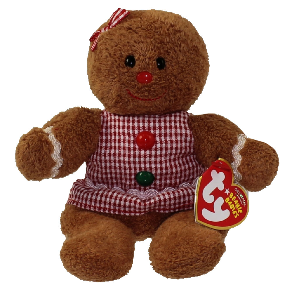 Details about   Rare Ty Beanie Babies Jingle Beanies Sweeter Gingerbread Man 4.5" Plush Ornament 
