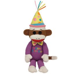 TY Beanie Baby - HAPPY BIRTHDAY Sock Monkey (11 inch)