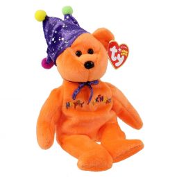 TY Beanie Baby - HAPPY BIRTHDAY the Bear ( Orange - w/ Hat ) (9 inch)