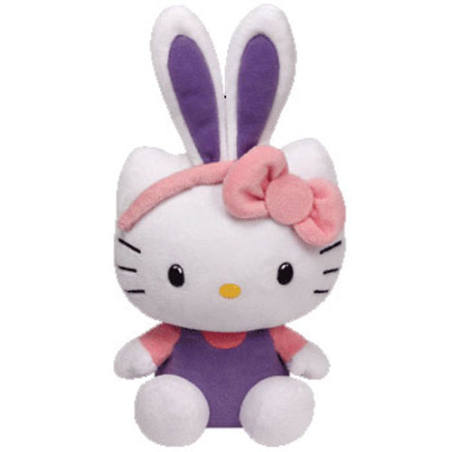 TY Beanie Baby - HELLO KITTY (Purple Ears & Overalls) (8 inch)