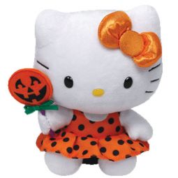 TY Beanie Baby - HELLO KITTY (Halloween Pumpkin Lollipop - 6 inch)