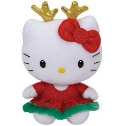 TY Beanie Baby - HELLO KITTY (Christmas Dress with Gold Antlers - 6 inch)