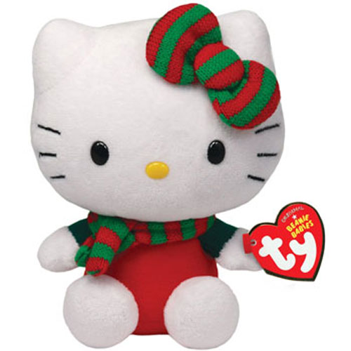 TY Beanie Baby - HELLO KITTY ( RED OUTFIT with Red & Green Scarf and Bow ) (6 inch)