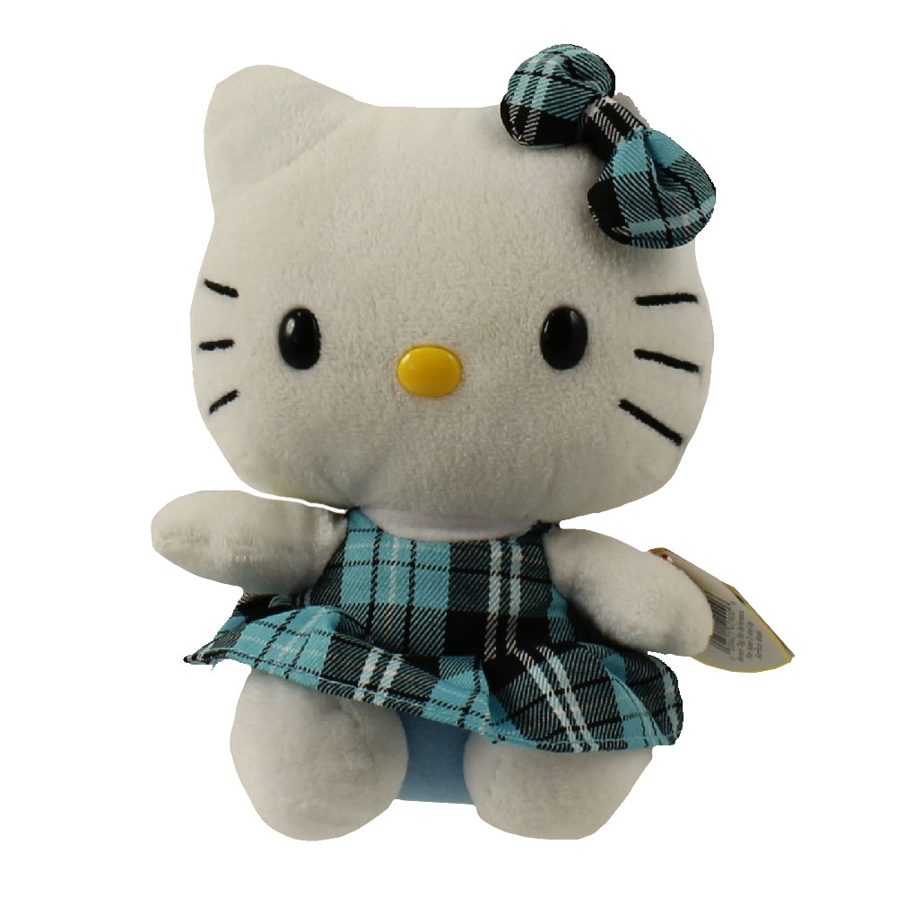 TY Beanie Baby - HELLO KITTY ( AQUA TARTAN PLAID ) (6 inch)