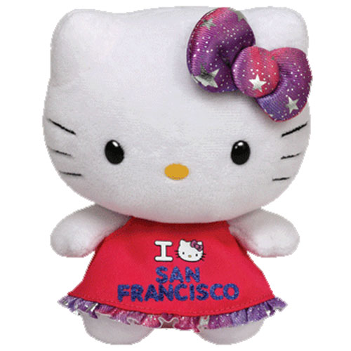 TY Beanie Baby - HELLO KITTY (I LOVE SAN FRANCISCO - 6.5 inch)