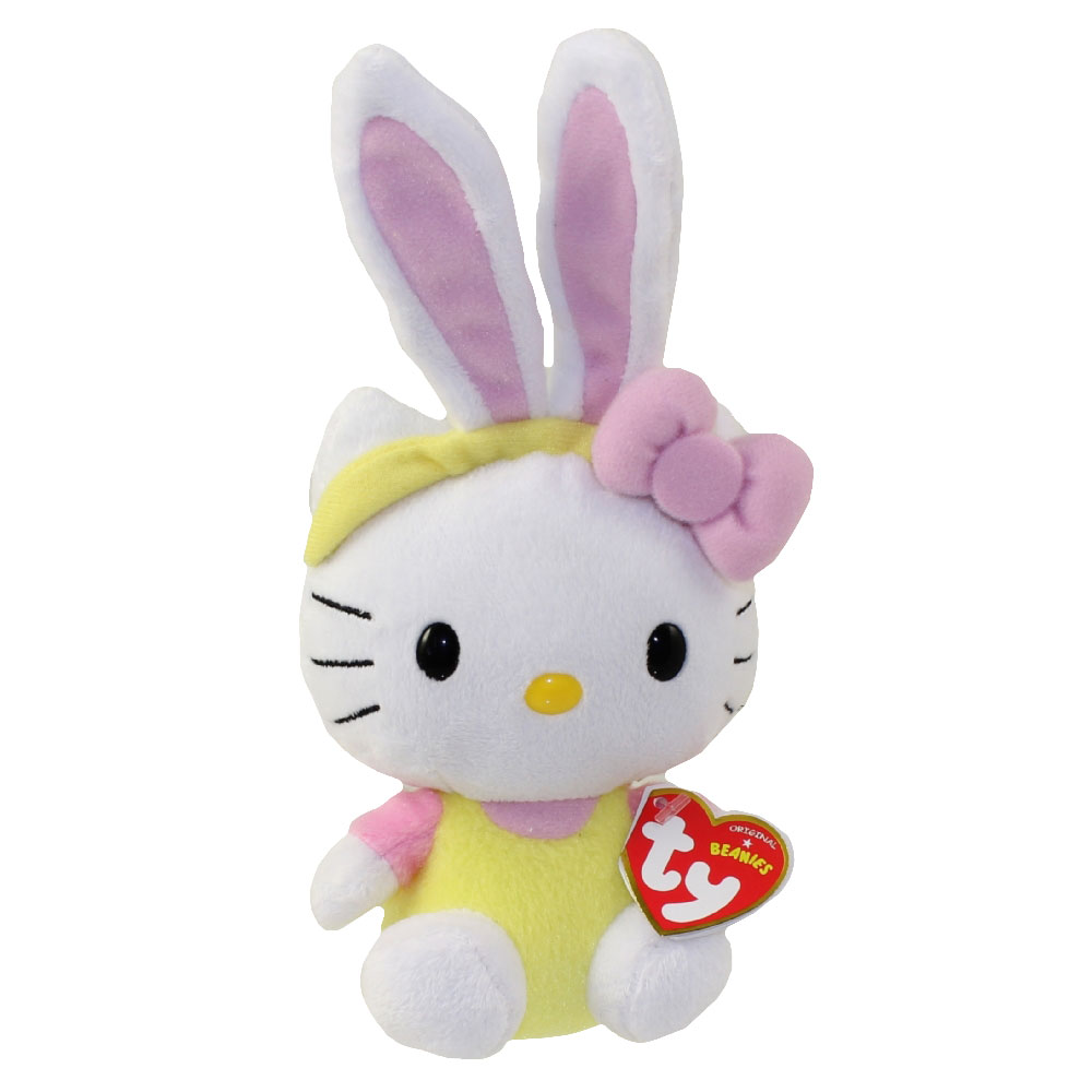 TY Beanie Baby - HELLO KITTY ( Bunny Yellow Overalls ) (9 inch)