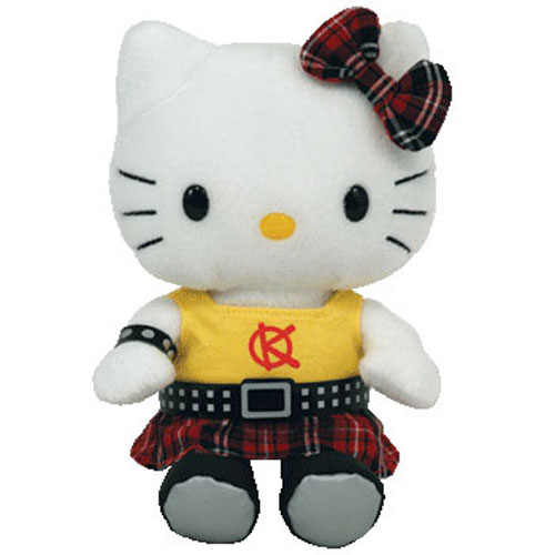 TY Beanie Baby - HELLO KITTY ( PUNK ) (UK Clinton's Exclusive) (7 inch)