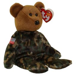 TY Beanie Baby - HERO the USO Military Bear (w/ US Reversed Flag on Arm) (8.5 inch)